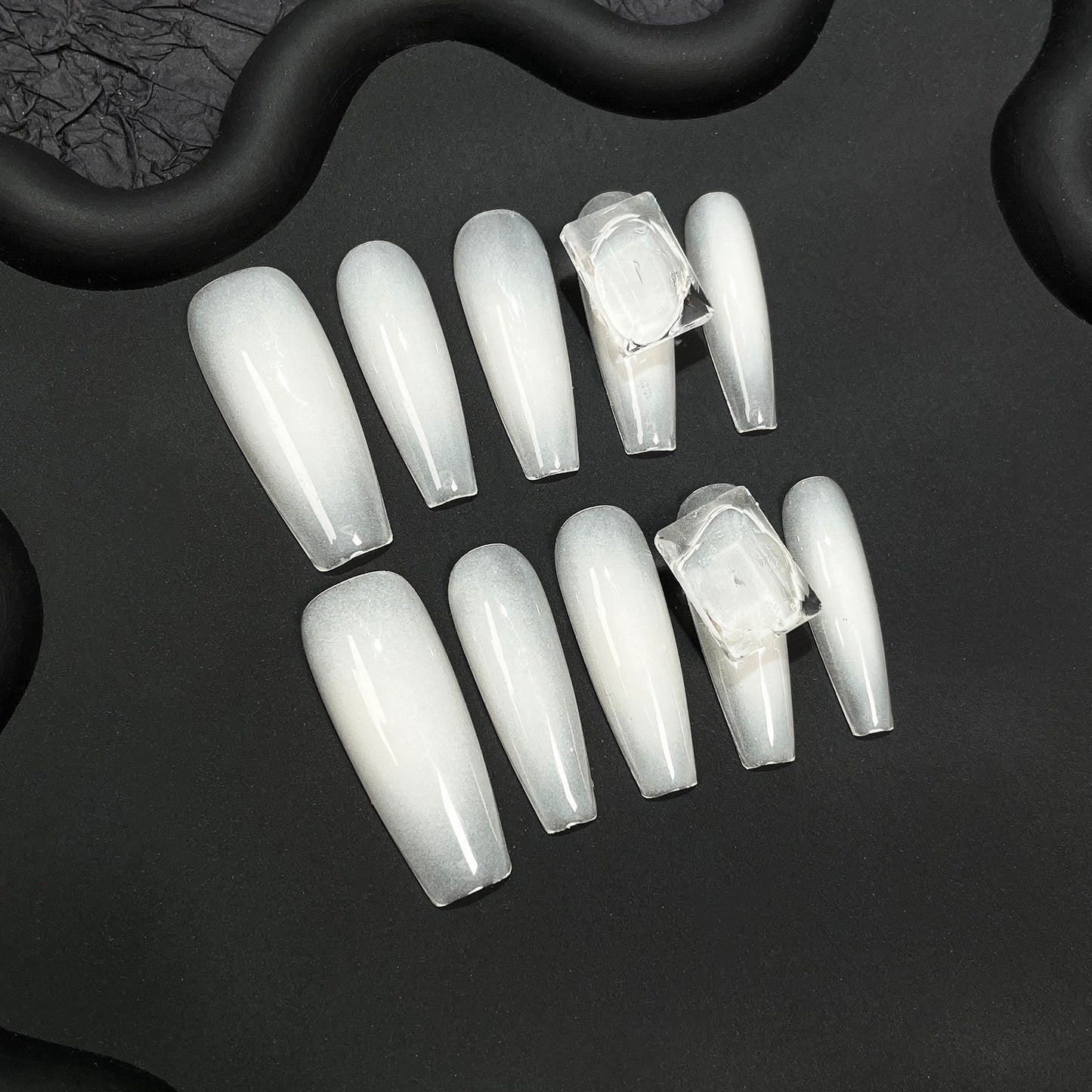 H95 White Bride's Serenity High-end Press on Nails