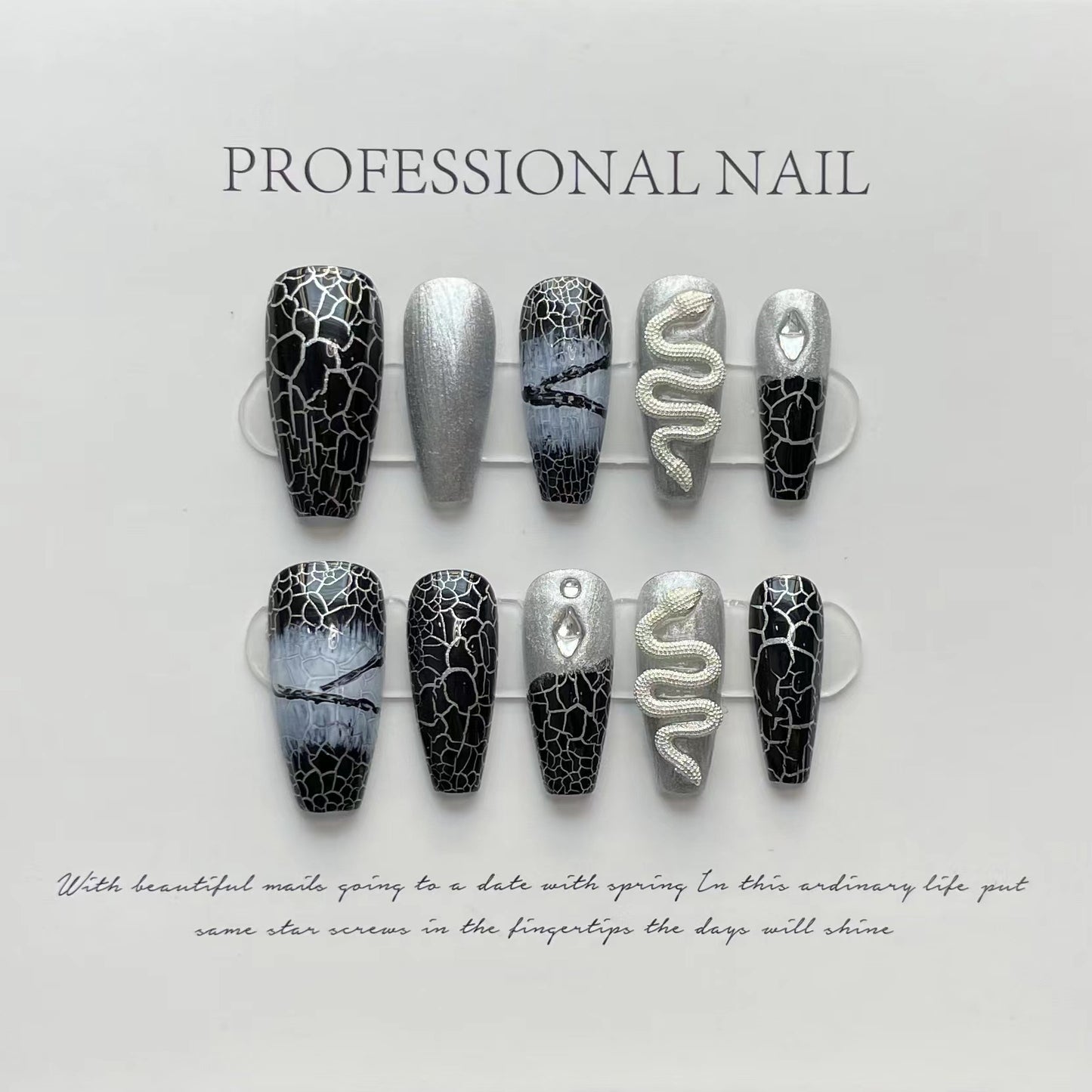 H174 Reusable High-end custom Salon-grade Acrylic Nails