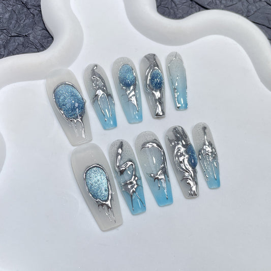 H66 Legend of the Azure Sea High-end Press on Nails