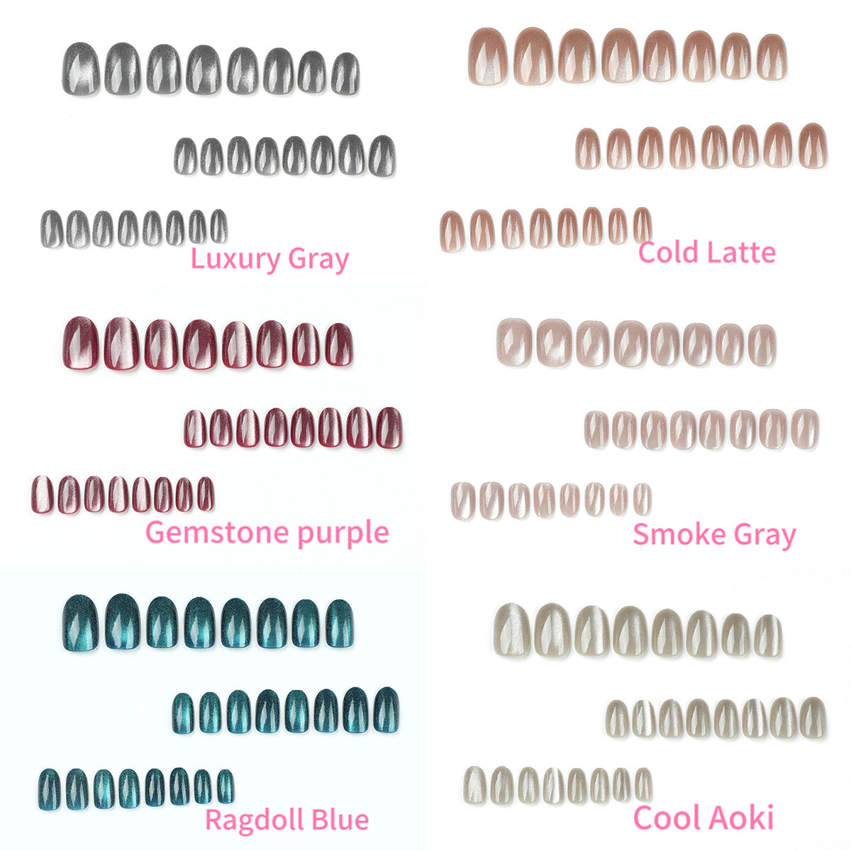 【DAZZLING CAT EYE BOX】6 Sparkling Nail Sets + 6 Free Nail Kits + 1 Free Sponge Scrubber